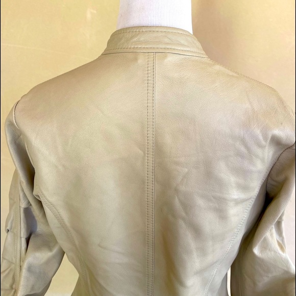 ITALIAN GLOVE SOFT LEATHER JACKET Tan Neutral Lightweight Unlined Womans M ITALY - Picture 10 of 12
